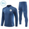 Manchester City Training Huppari 2024-25 Neljännes Zip Navy - Lasten